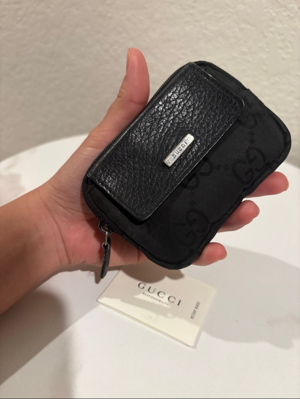 Gucci GG Coin Purse Black Canvas - Picture 3 of 12